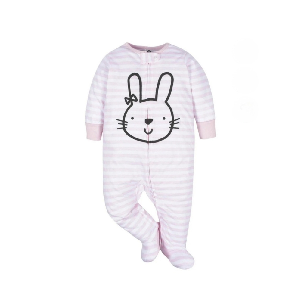 Pink Striped Bunny Kids One Piece